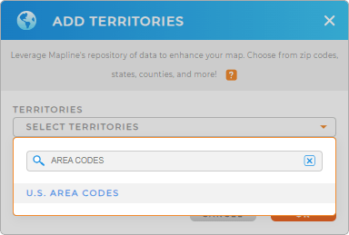 Choosing US Area Codes territory