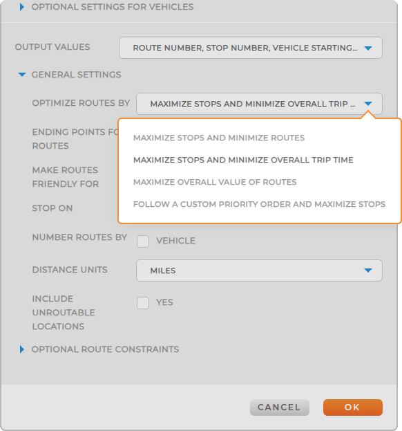 Route Optimization Priorities