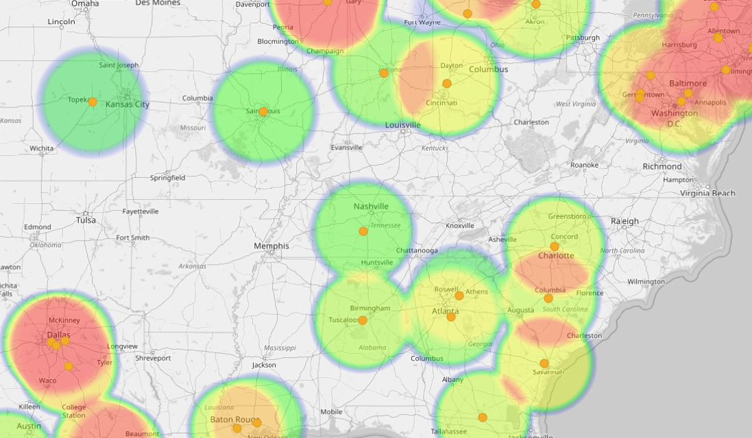 Mapline heat map