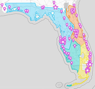 Screenshot of a territory map made in Mapline