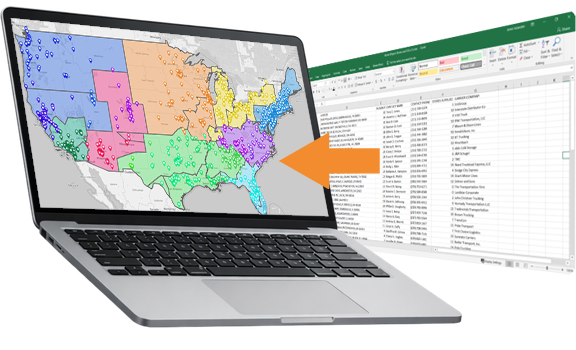 Make a map from Excel data in Mapline
